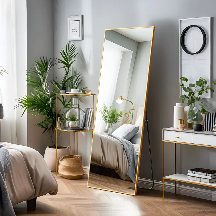 Martinsen 64"×21" Metal Full Length Mirror Wall Mirror | Wayfair North America