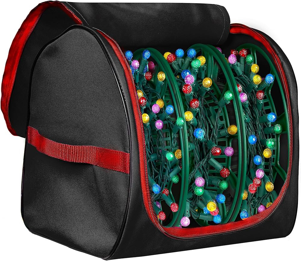 ZOBER Christmas Light Storage Reels - Christmas Light Organizer with 3 Plastic Wheels - 600D Oxfo... | Amazon (US)