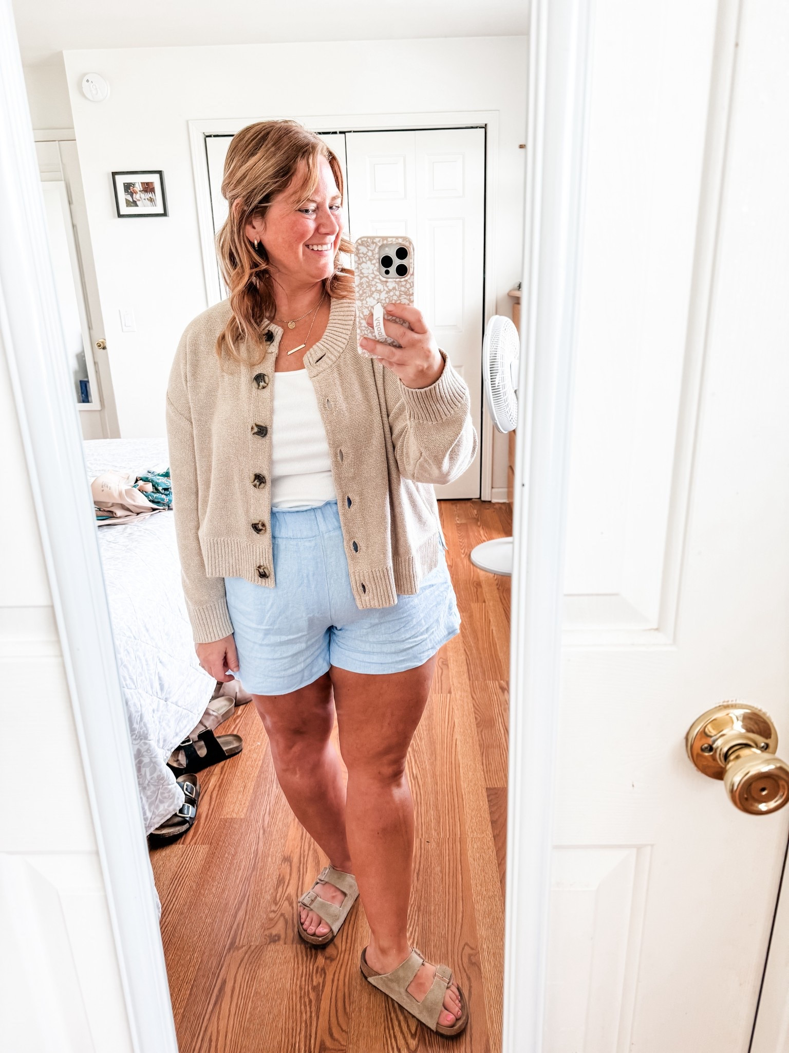 Wearing a large in my cardigan. My tank and shorts are older so I linked similar  

#LTKSeasonal #LTKMidsize #LTKmomlife