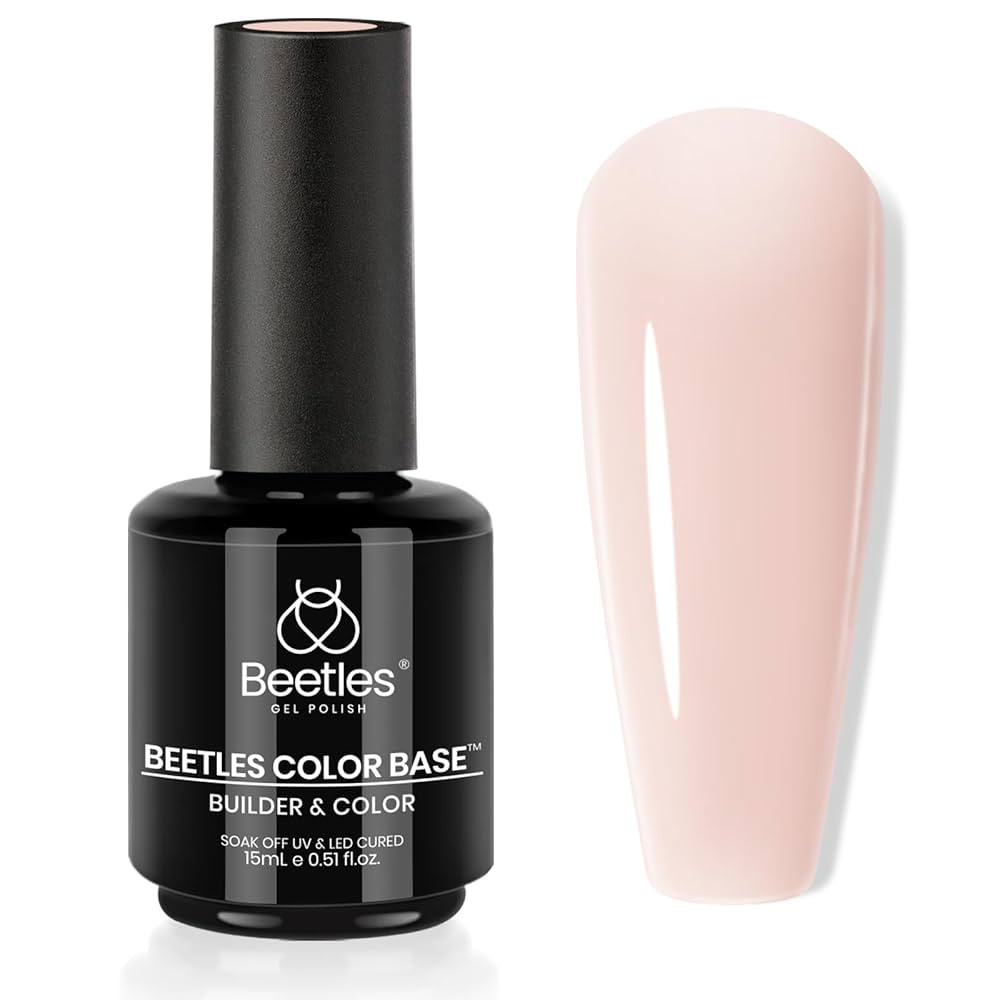 Beetles Color Base Gel Nail Polish, 1pcs 15ml Rubber Base Builder Neutral Nude Gel Base Coat Warm... | Amazon (US)