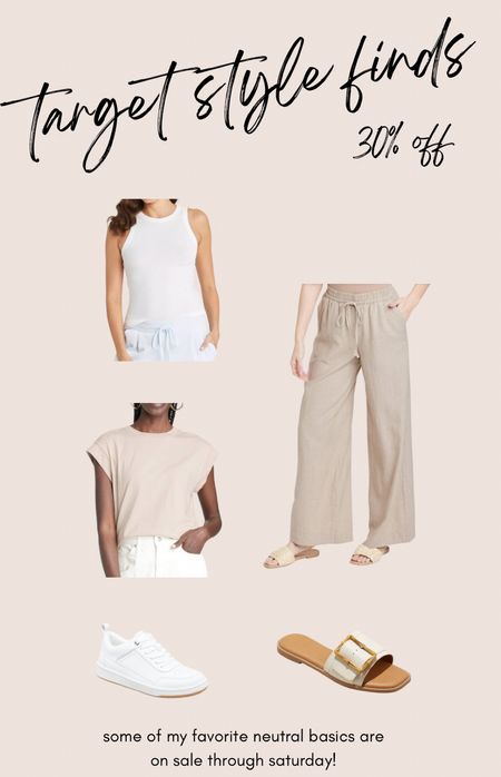 Target women’s clothing and shoes 30% off through Saturday! 

A few of my favorite neutral summer basics are on sale for less than $10!

#LTKSeasonal