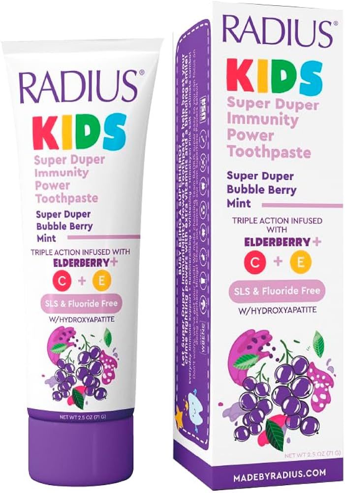 RADIUS Kids Super Duper Immunity Power Toothpaste 2.5 Oz - Super Duper Bubble Berry Mint - Pack o... | Amazon (US)