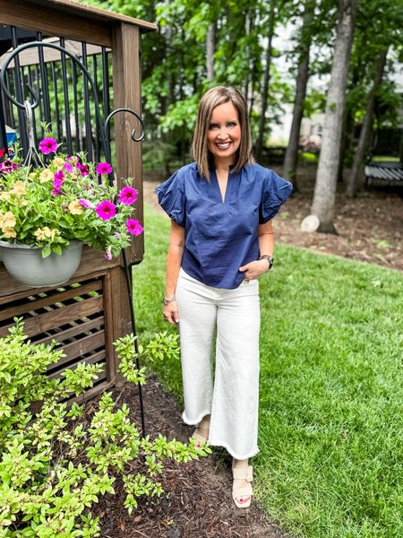 Top - generous fit - in a small 
White jeans & sandals - true to size 
Use code LAURA15 to save at Avara 



#LTKworkwear #LTKstyletip #LTKover40