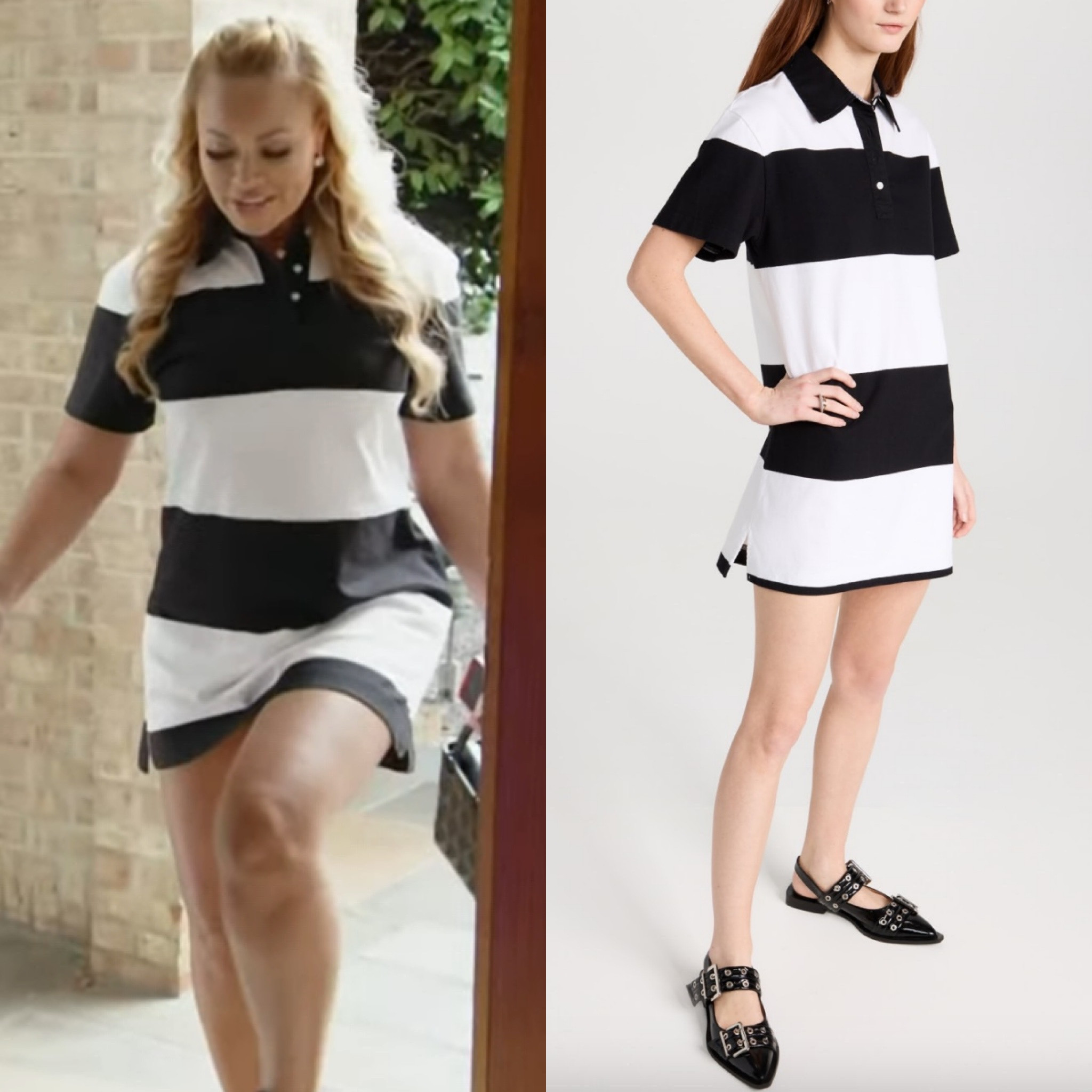Gizelle Bryant’s Black and White Striped Polo Dress