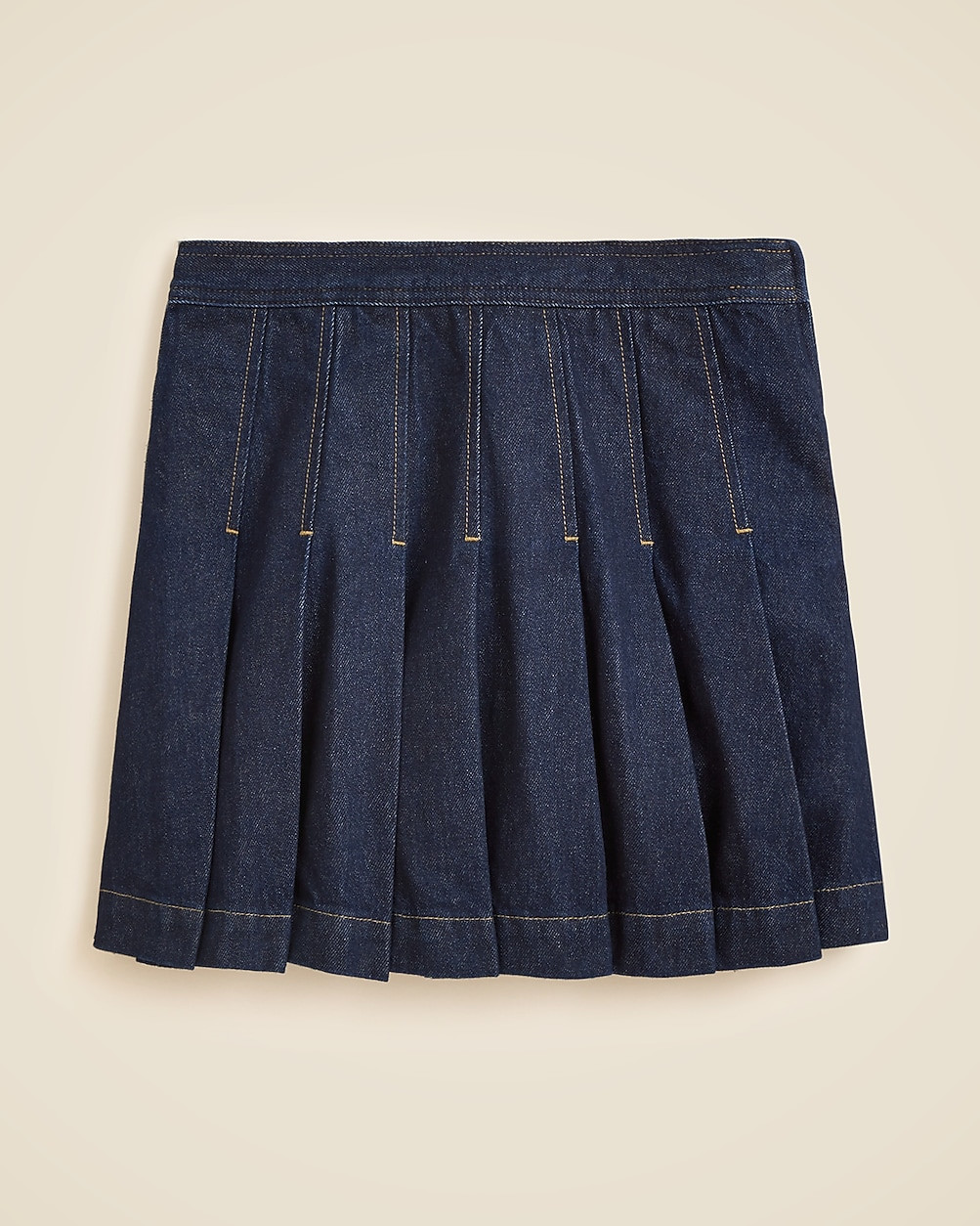 Pleated denim mini skirt | J. Crew US