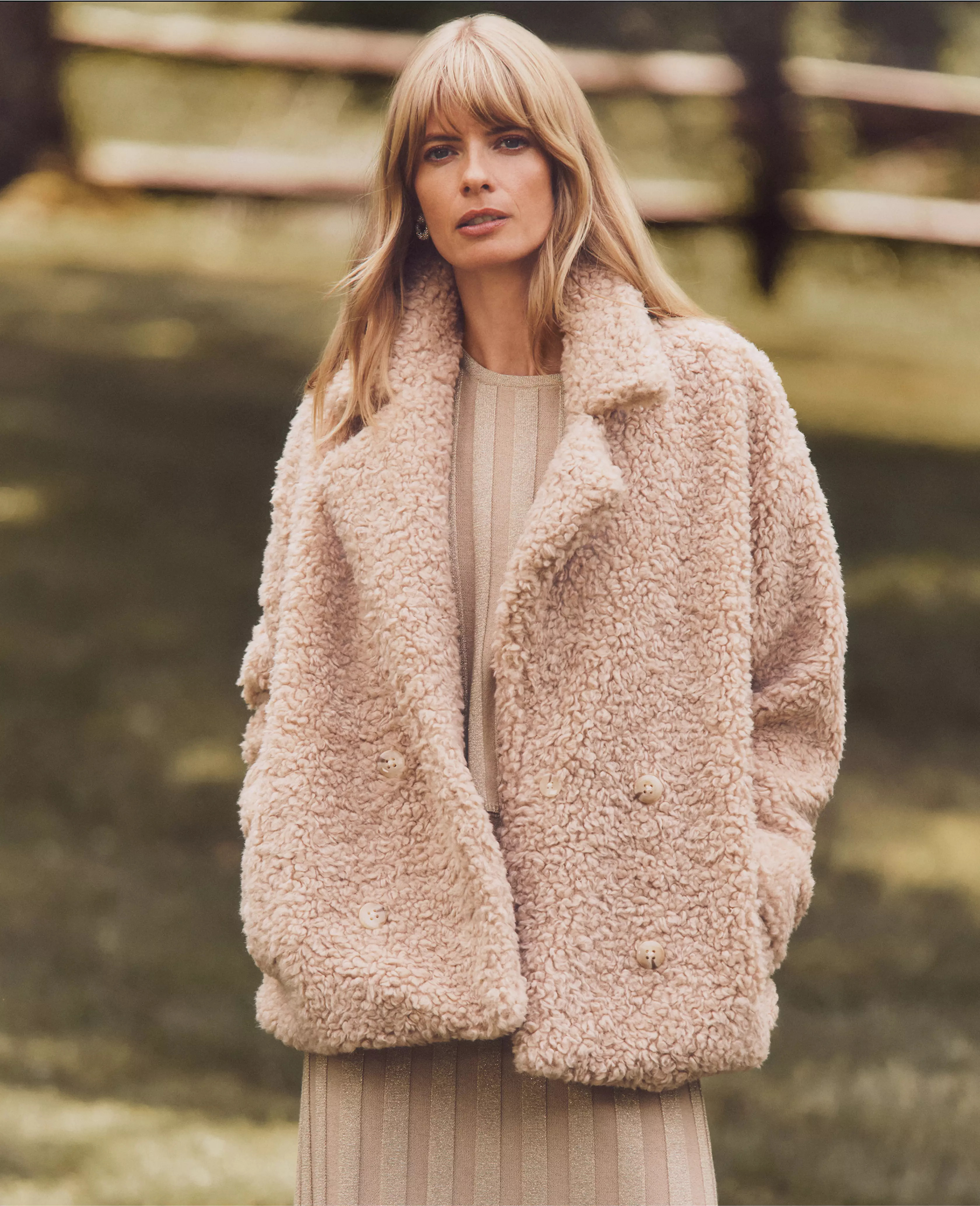 Faux Fur Double-Breasted Coat | Ann Taylor (US)