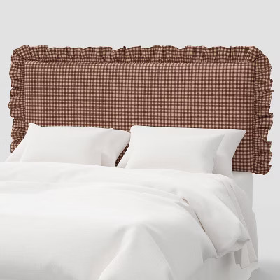 Full Ruffled Wall Mounted Headboard in Whitaker Gingham Berry - Threshold™ designed with Studio... | Target