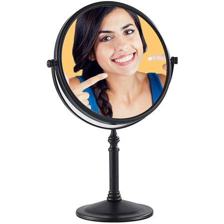 EXTFIT Black Makeup Mirror Desk Counter Standing Round Rectangle 8 Inches Dual-Sided Magnifier Cosme | Walmart (US)