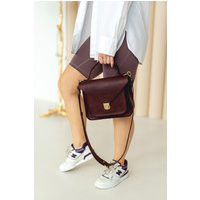 Casual Womens Leather Satchel Bag, Personalized Shoulder Messanger Everyday Birthday Gift For Her, Burgundy Handbag | Etsy (US)