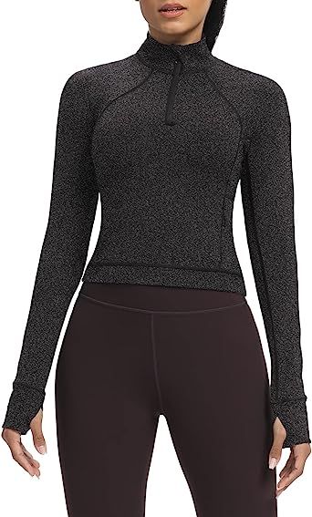 AVGO Long Sleeve Workout Shirts for Women Half Zip Pullover Cropped Sweatshirt Athletic Yoga Shir... | Amazon (US)