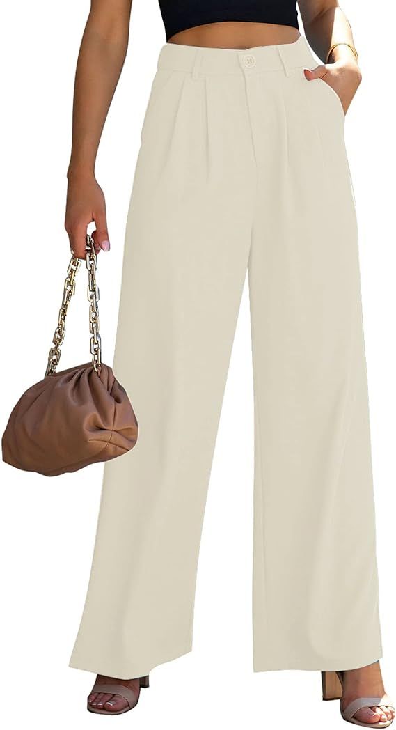 GRAPENT Wide Leg Pants for Women Work Business Casual High Waisted Dress Pants Flowy Trousers Off... | Amazon (US)