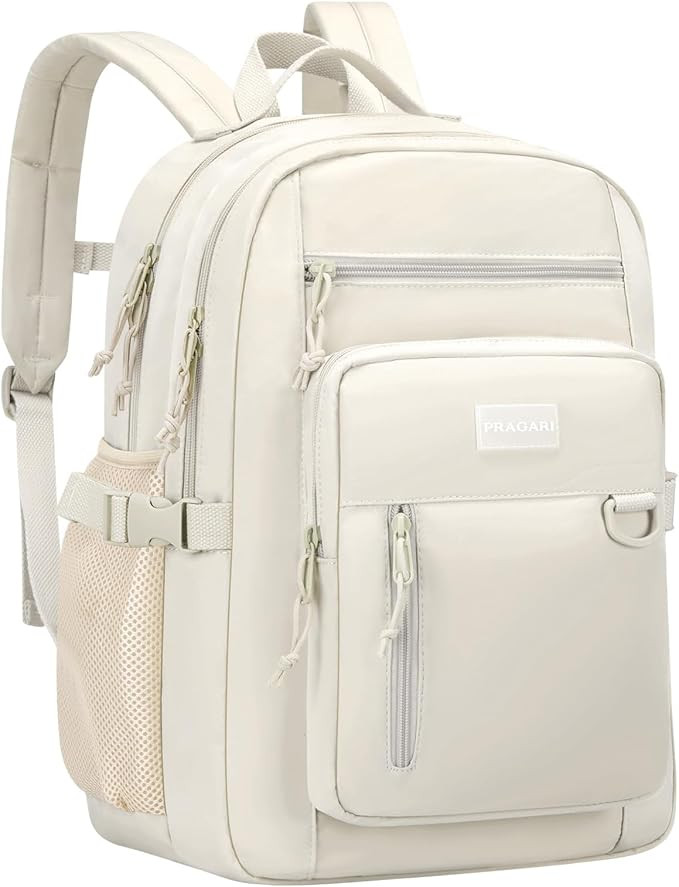 Kids Backpack for School Cute Aesthetic Beige Backpack Girls Student Bookbag Women Travel Lightwe... | Amazon (US)