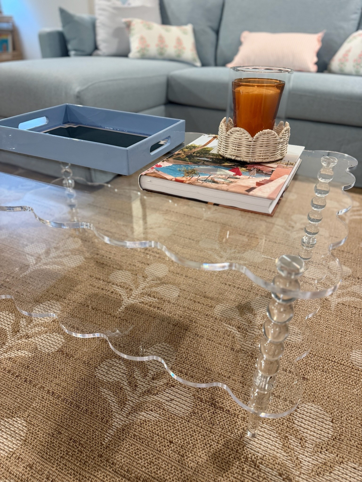 Gorgeous acrylic coffee table with accessories! 

#LTKmomlife #LTKHome #LTKSaleAlert