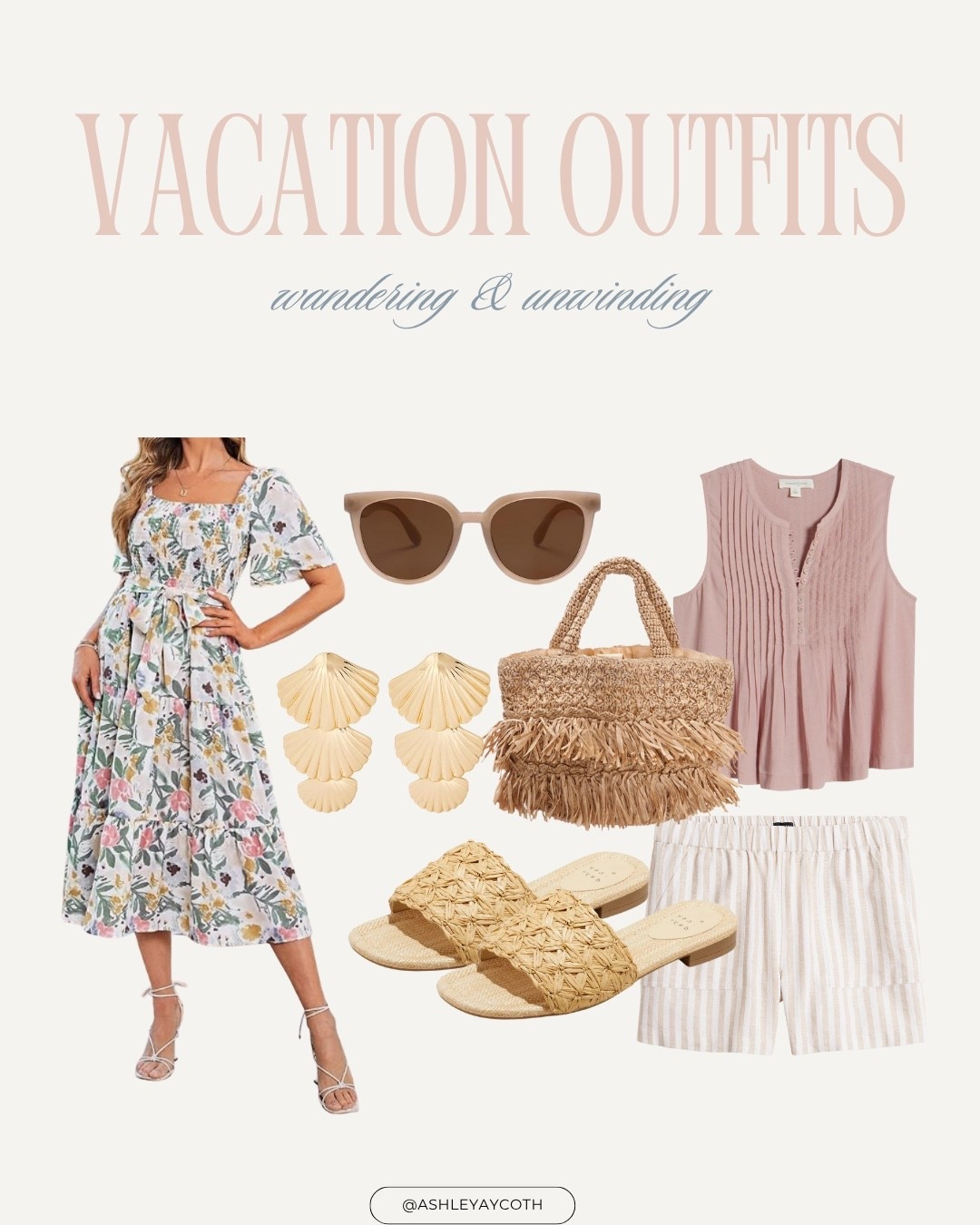 Lightweight vacation layers like floral midi dresses, raffia sandals, and woven bags—perfect for exploring, staying cool, and looking chic on warm-weather getaways. These travel outfits make packing easy for your next beach vacation or summer trip.

#LTKStyleTip #LTKSeasonal #LTKTravel