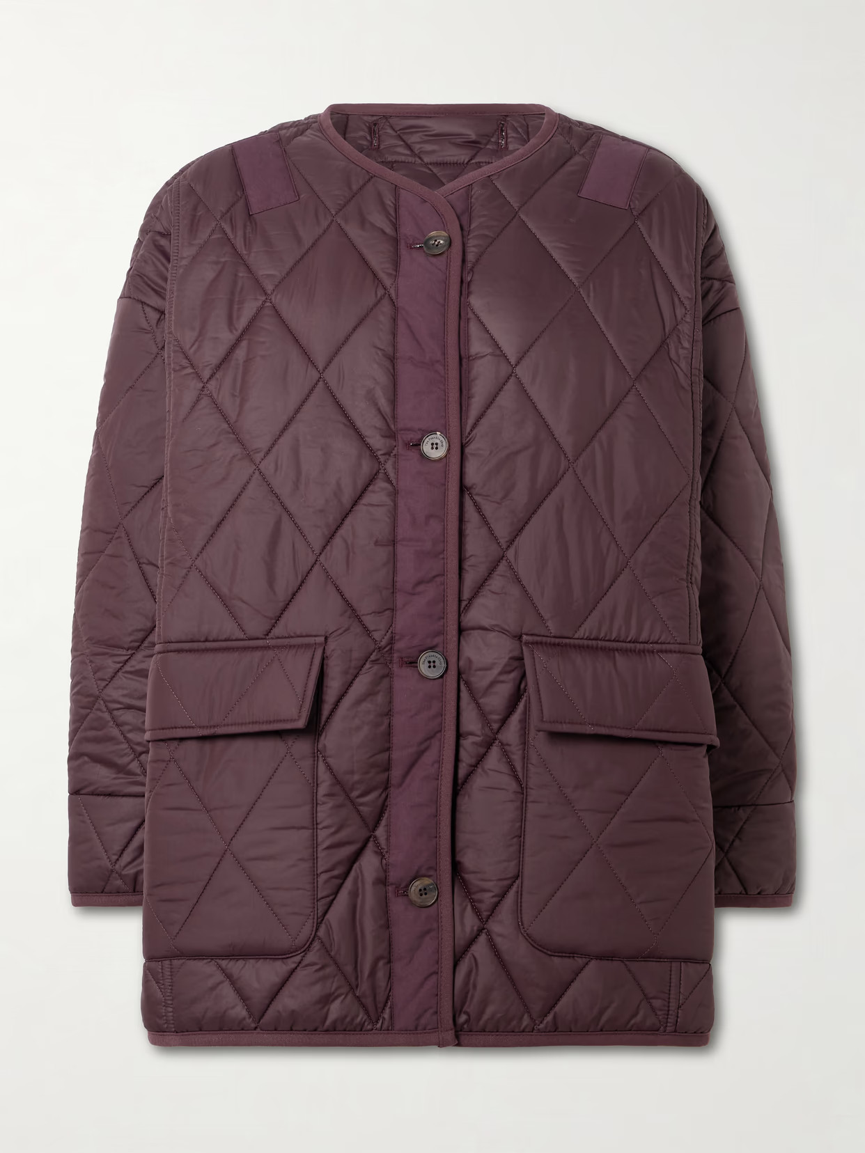 The Frankie Shop - Teddy Quilted Shell Jacket - Burgundy | NET-A-PORTER (US)