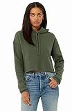 Bella Canvas Women's Crop Hoodie, Military Green, Small | Amazon (US)