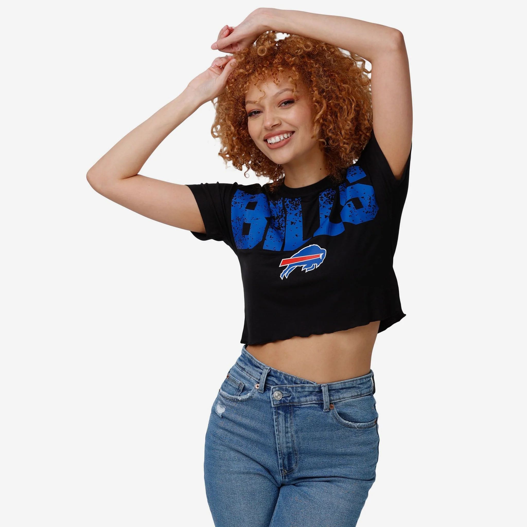 Buffalo Bills Womens Distressed Wordmark Crop Top | FOCO inc