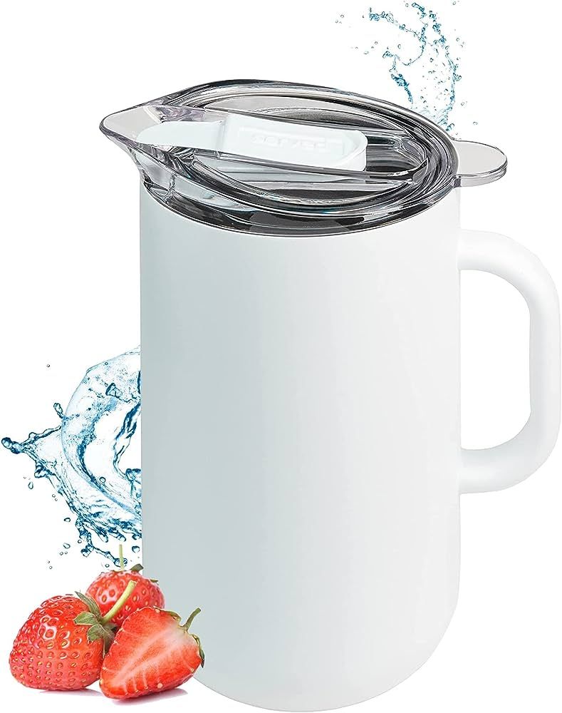 I Premium Pitcher (2L) - Keep Drinks Cold or Hot for Hours with our Vacuum-Insulated, Double Wall... | Amazon (US)