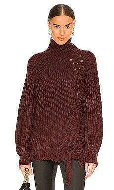NBD Tori Laced Sweater in Chocolate from Revolve.com | Revolve Clothing (Global)