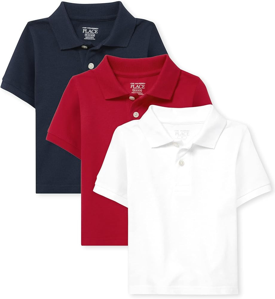 The Children's Place Baby Boys' and Toddler Short Sleeve Pique Polo | Amazon (US)