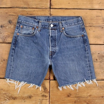 Vintage Levi's Denim Shorts 30 Levis 501 Raw Hem Jorts Stonewash Bermuda Blue | eBay UK