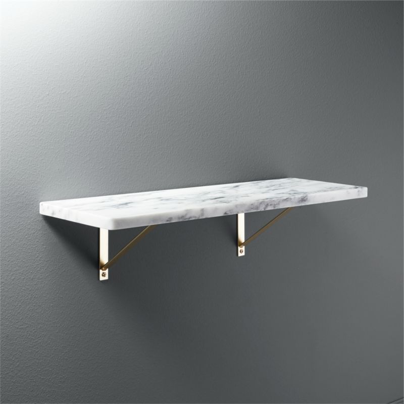 Marble Wall-Mounted Shelf 24" + Reviews | CB2 | CB2