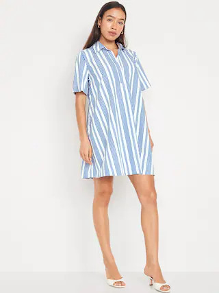 Short-Sleeve Mini Shirt Dress | Old Navy (US)