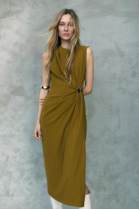 DRAPED MIDI DRESS | Zara US