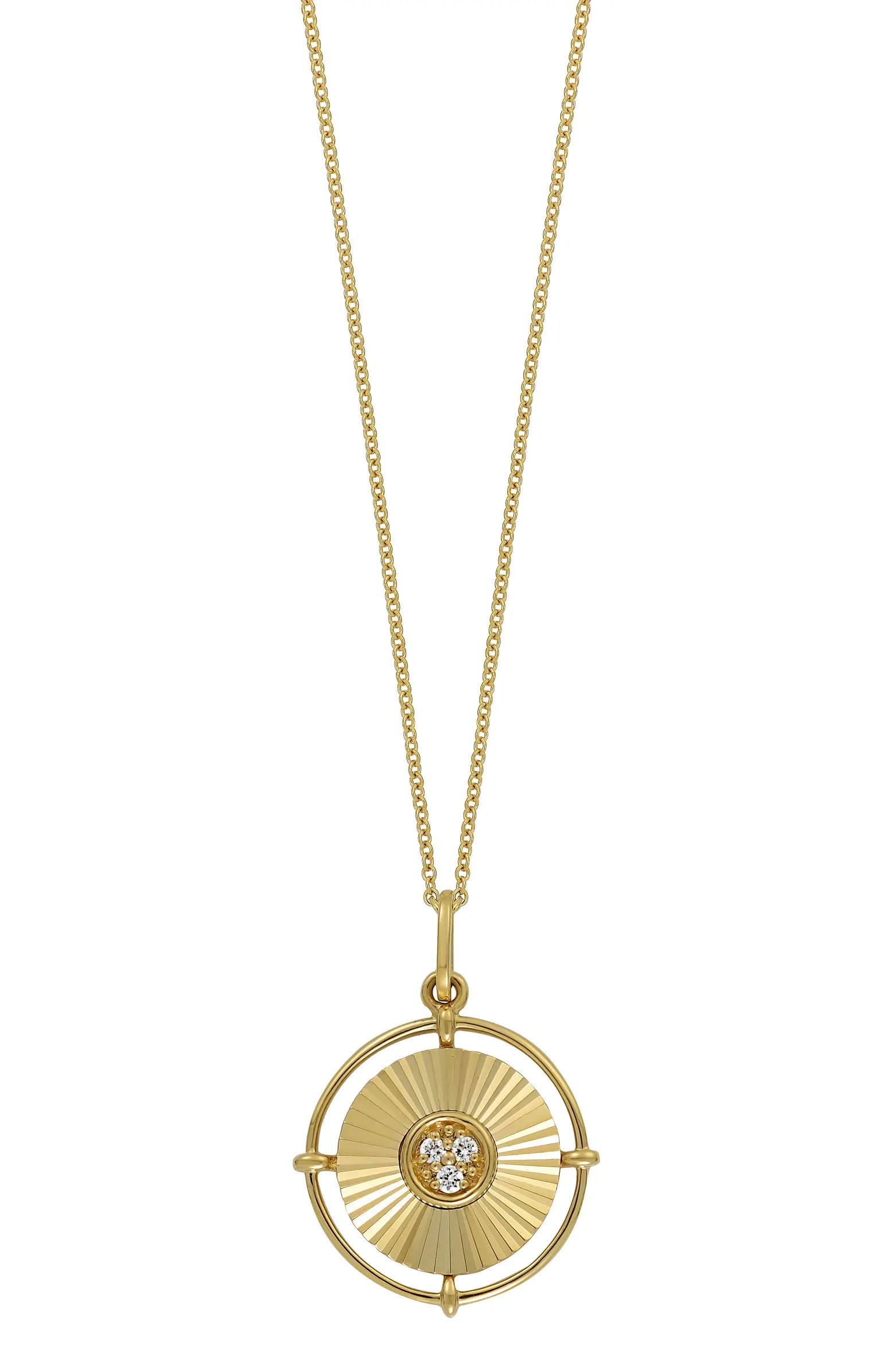 BL Icon Diamond Round Pendant Necklace | Nordstrom