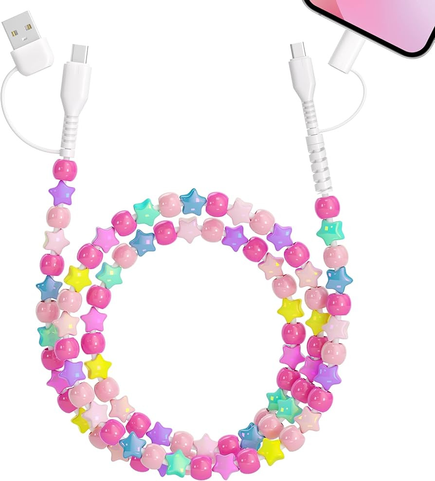 Aolcev 4 in 1 USB C Cable Multi Beaded for iPhone Charger Cord for iPhone 17 16 15 Pro Max 3.3FT ... | Amazon (US)