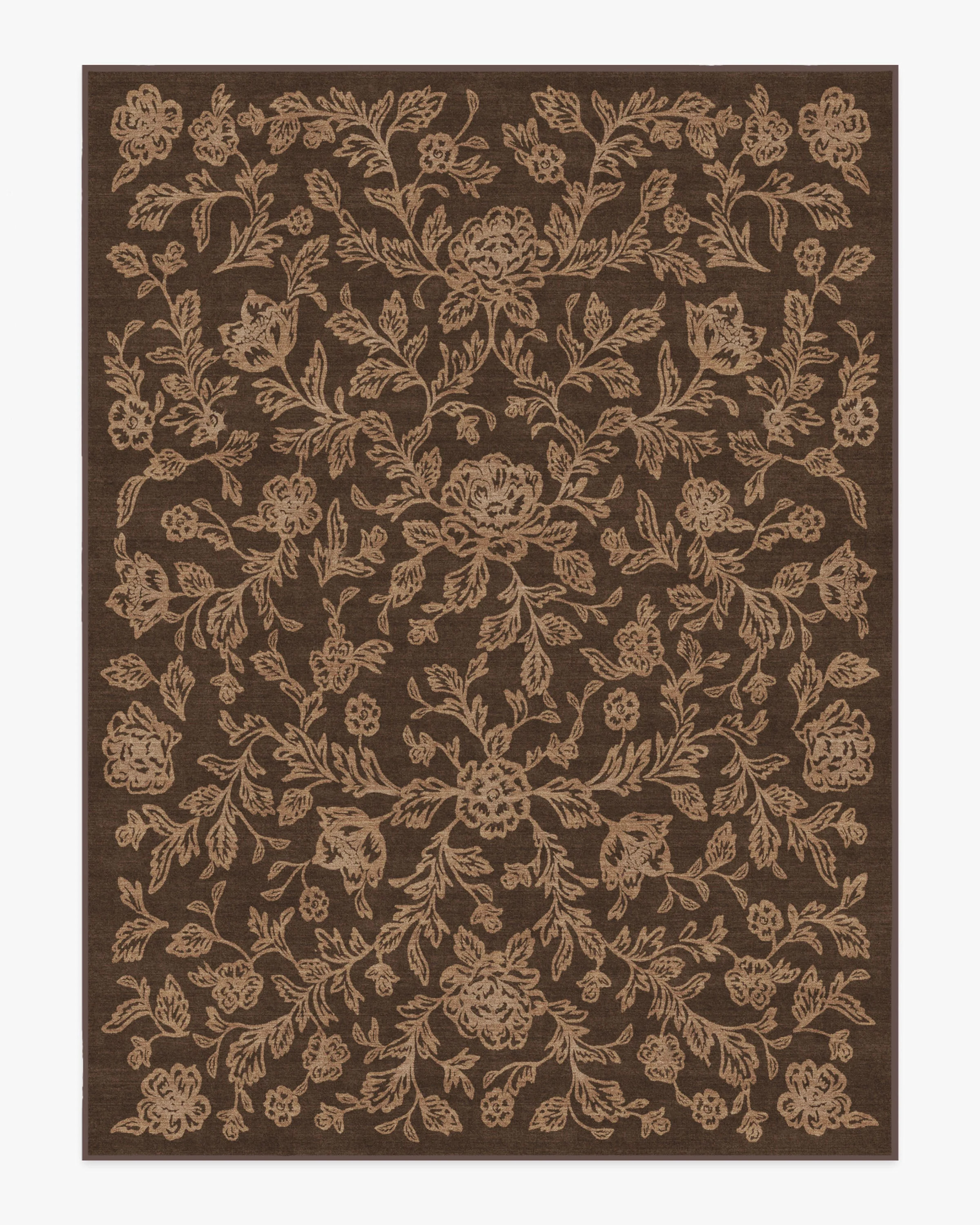 Zinnia Brown Flatwoven Rug | Ruggable