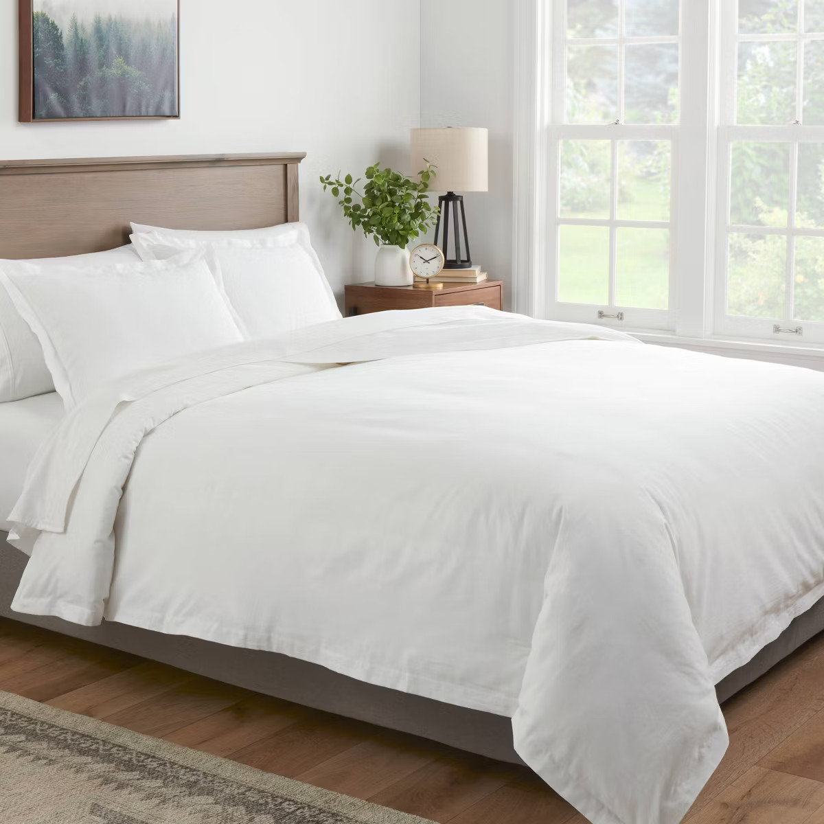 King Cotton Linen Chambray Duvet Cover & Sham Set Khaki - Threshold™: Woven Bedding Sets, OEKO-... | Target