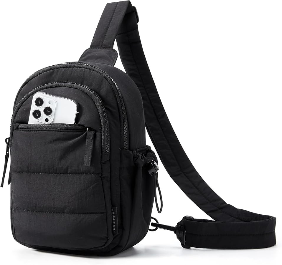 BAGSMART Small Sling Bag for Women, Puffer Crossbody Bag Purses Hobo Handbag Fanny Packs for Trav... | Amazon (US)