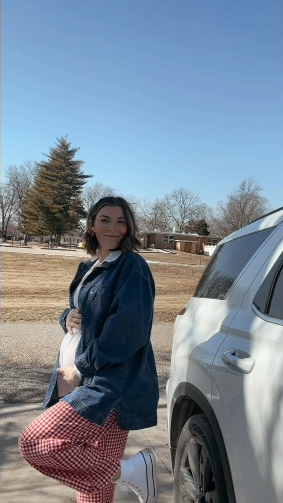 OOTD, bump edition. The jacket is vintage but I have linked a similar option!

Gingham pants. Maternity outfit. Bump style  

#LTKBaby #LTKStyleTip #LTKBump
