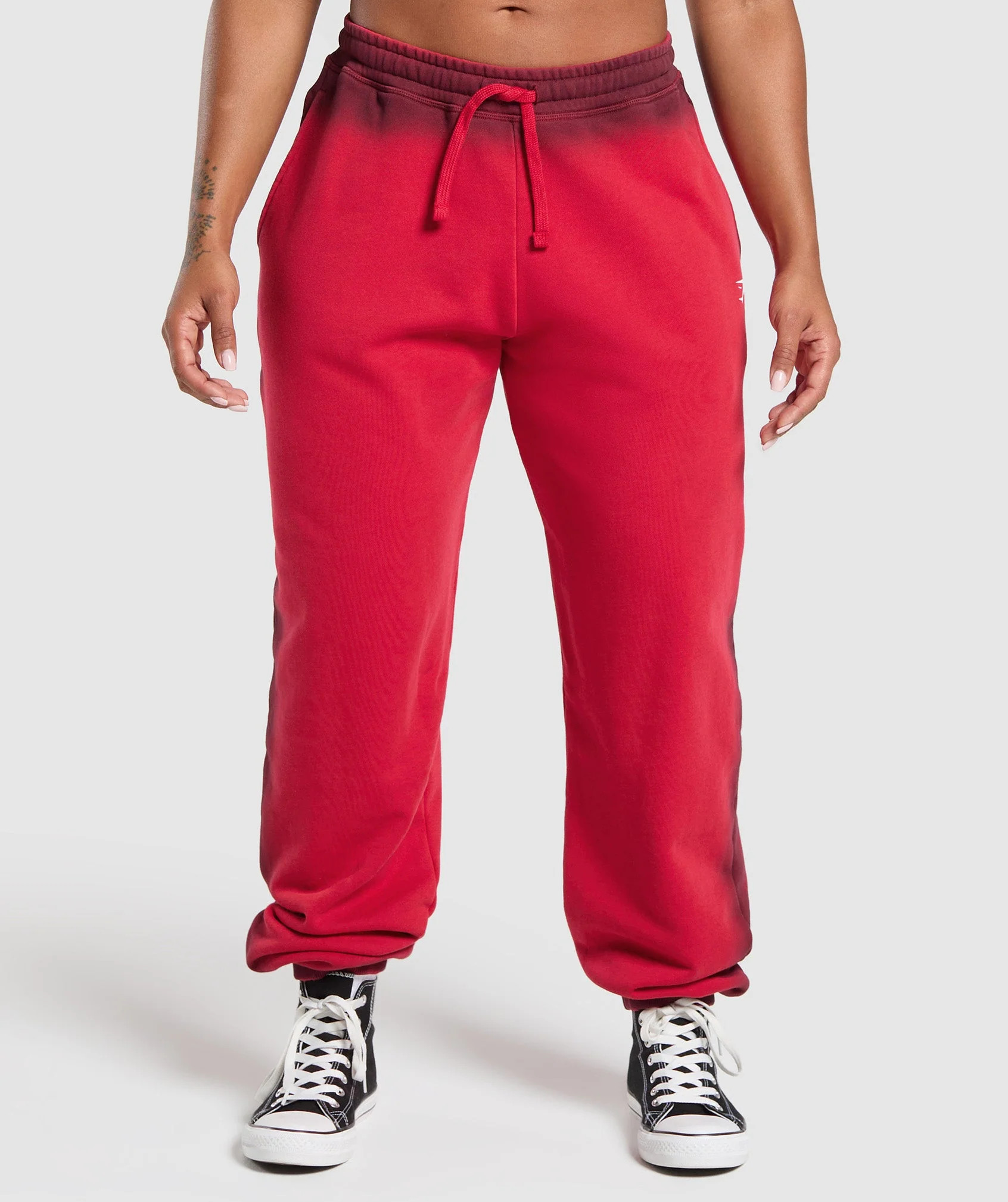 Gymshark Gains Washed Loopback Joggers - Red | Gymshark CA