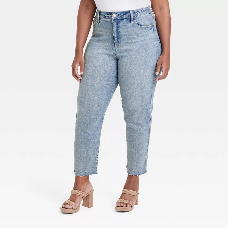 Women's High-Rise Cropped Slim Straight Jeans - Ava & Viv™ | Target