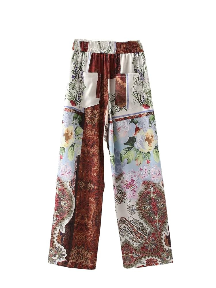 Woman 2 Pieces Sets Kimono Shirts +Trousers Suit Printed Long Sleeve Blouse Female Pants Casual S... | Amazon (US)
