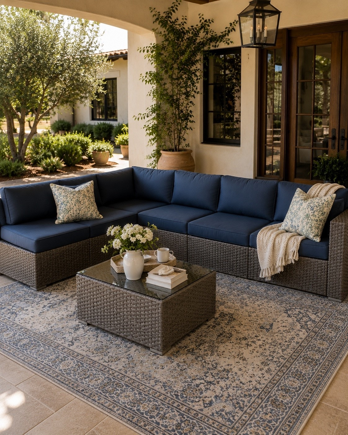 Patio Perfection, Made Easy 🤍

This cozy outdoor setup is giving all the elevated resort vibes without the luxury price tag. The navy sectional, vintage-inspired rug, and layered blue-and-white accents create the perfect space for morning coffee, family gatherings, and relaxing summer evenings.

Follow @farmtotablecreations on Instagram for more cozy home finds and trending decor.

✨ Shop this outdoor patio refresh, including the sectional, rug, pillows, and decor pieces linked in my LTK! #LTKHome #LTKOutdoor #PatioDecor #OutdoorLiving #BackyardInspiration #AmazonHome #OutdoorFurniture #SummerStyle #HomeDecorFinds #CozyOutdoorSpace

#LTKSaleAlert #LTKHome