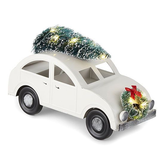 North Pole Trading Co. Mini White Car Christmas Tabletop Decor | JCPenney