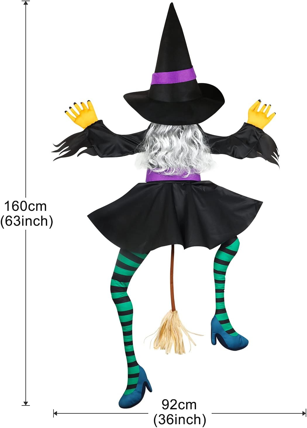 Crashing Witch into Tree Large Halloween Decorations Outdoor, 63" Flying Crashed Witches Hallowee... | Amazon (CA)