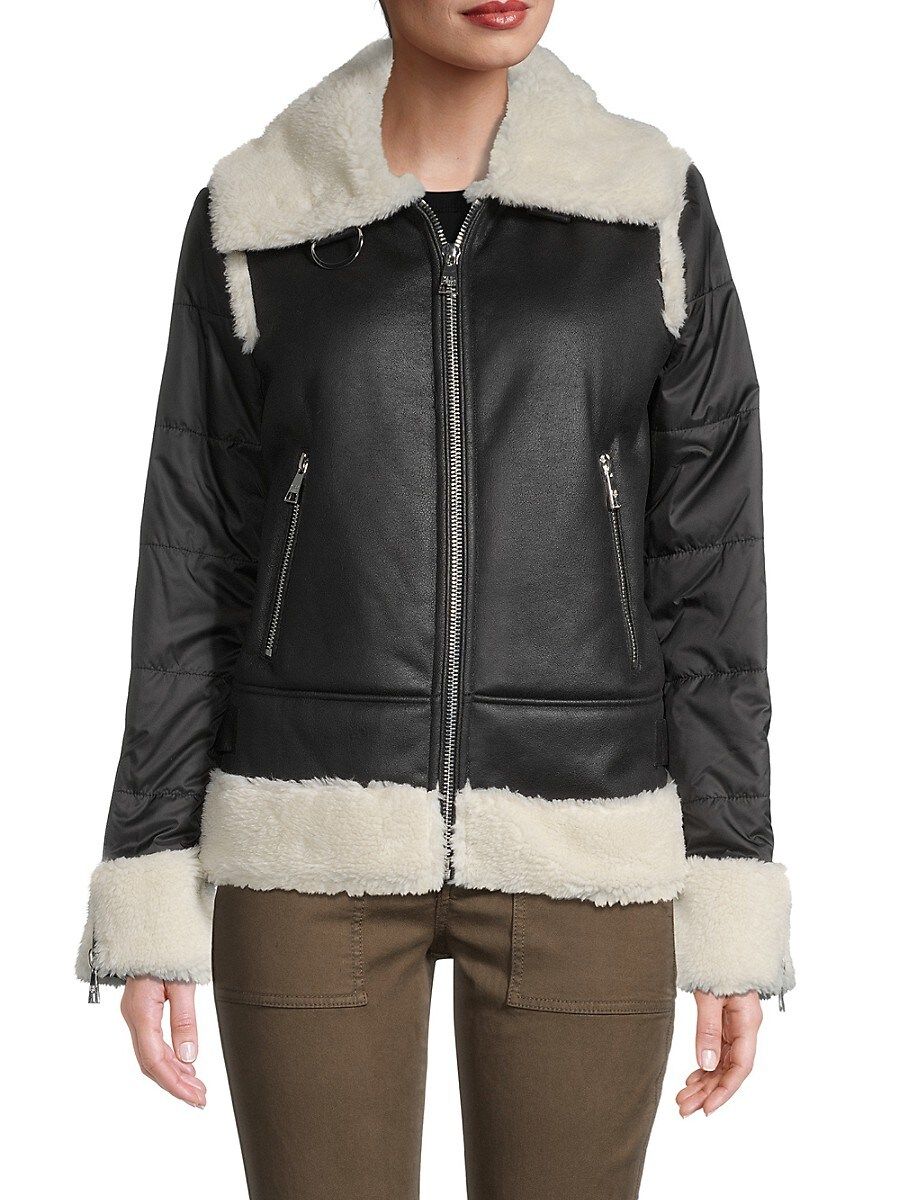Karl Lagerfeld Paris Women's Quilted Faux Fur-Trim Jacket - Black - Size S | Saks Fifth Avenue OFF 5TH