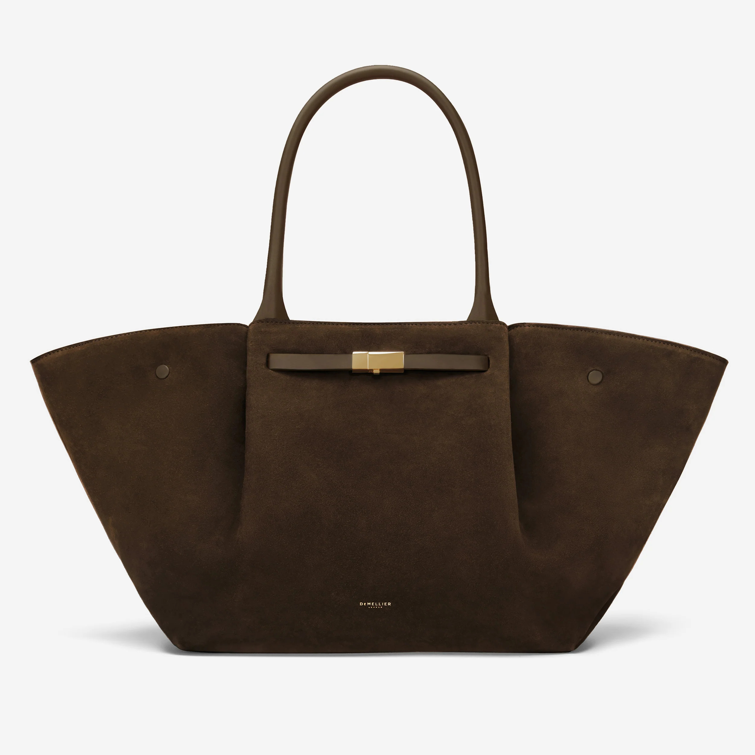 DeMellier The New York in Mocha Suede & Mocha Smooth Leather Shoulder bag | DeMellier