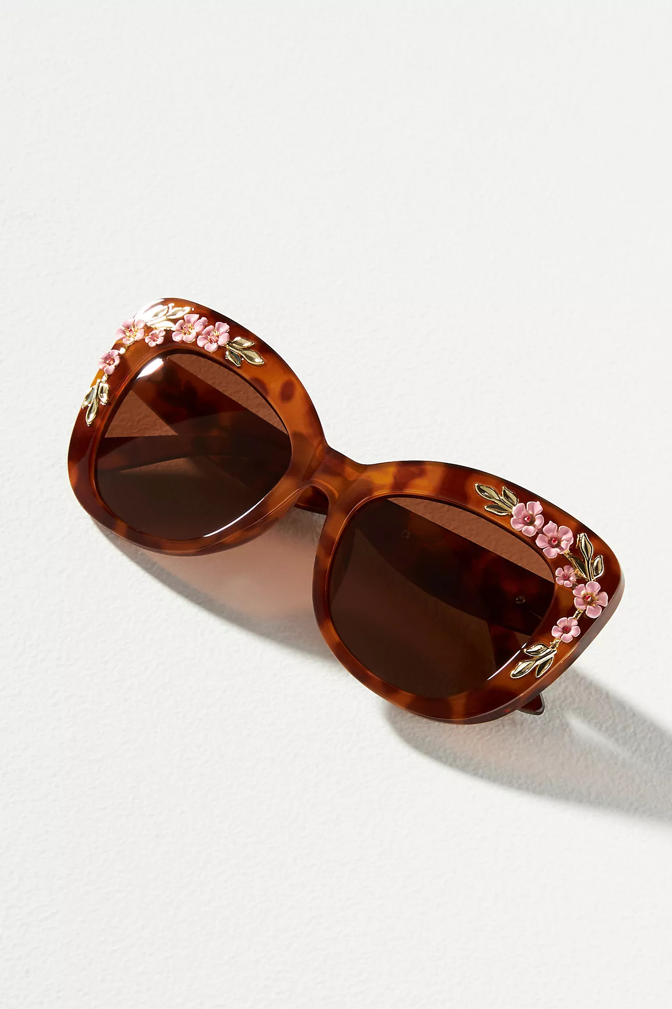 Floral-Trimmed Cat-Eye Sunglasses | Anthropologie (US)