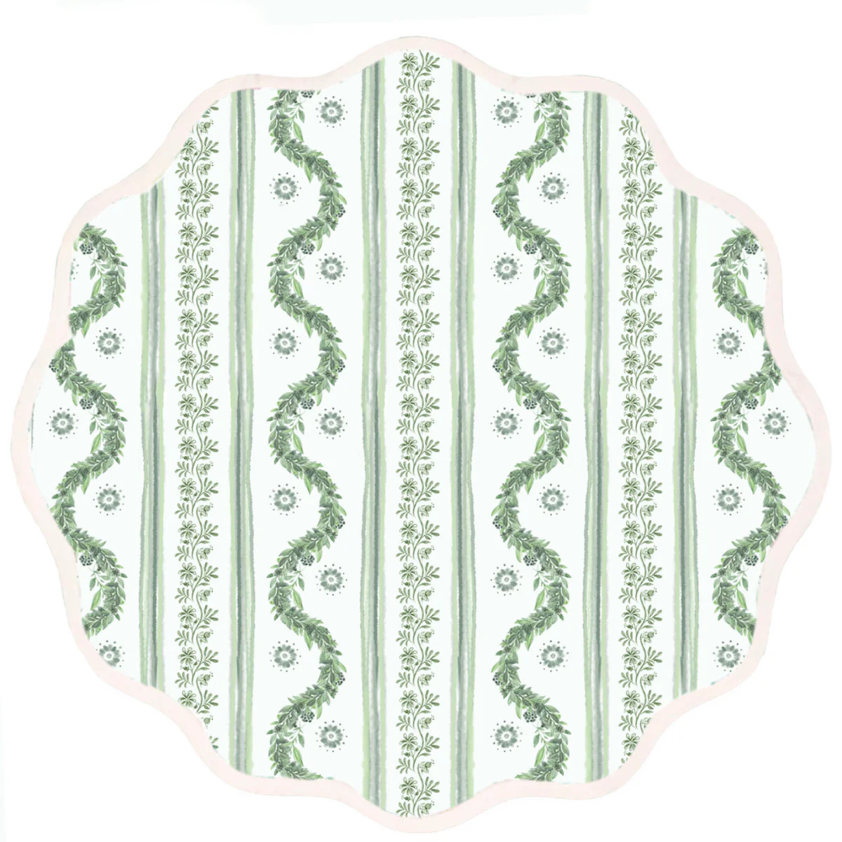 Boxwood Garden Round Placemat | Green {Sold in sets of 2} | Christian Ladd Home