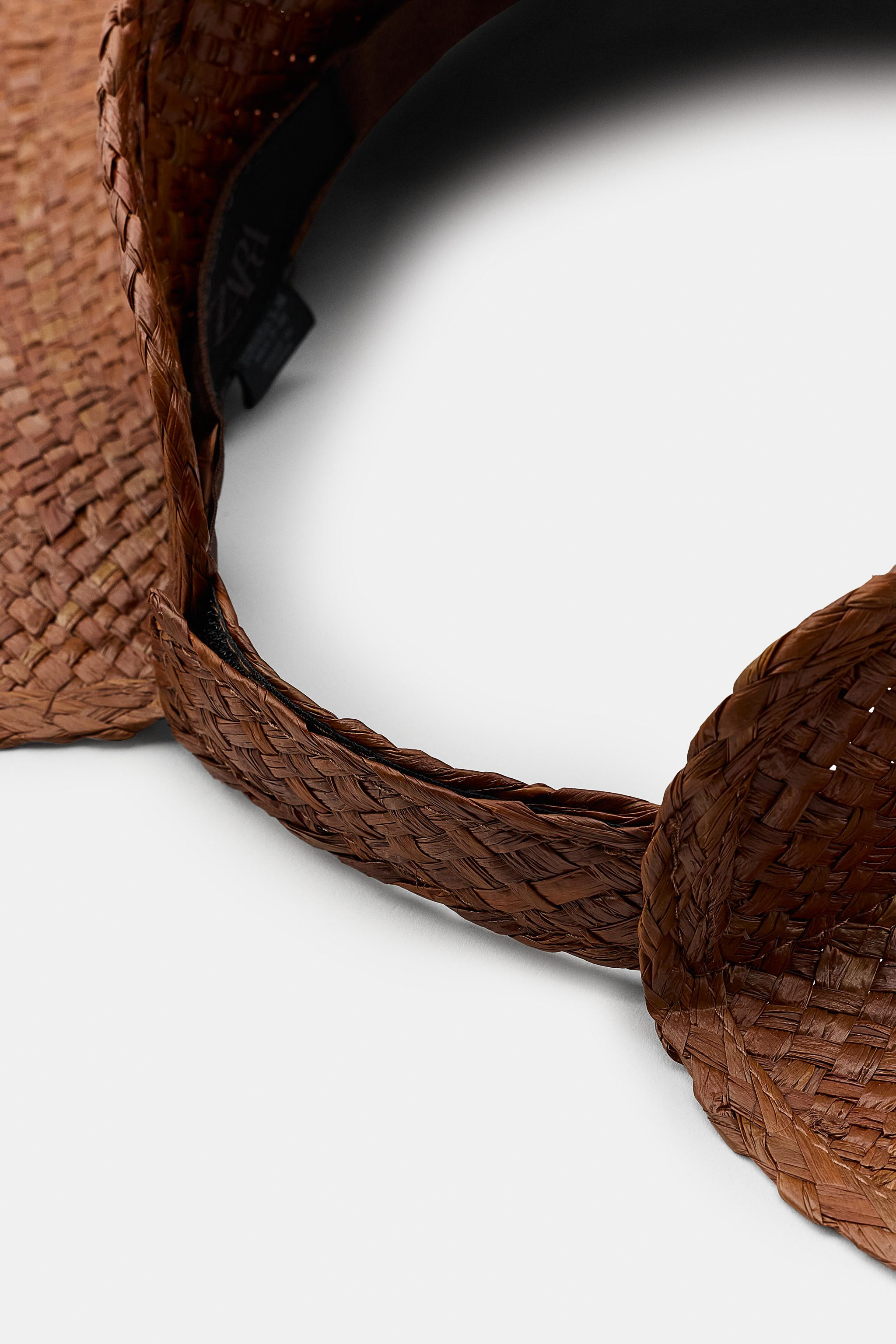 100% RAFFIA BRAIDED VISOR | Zara UK