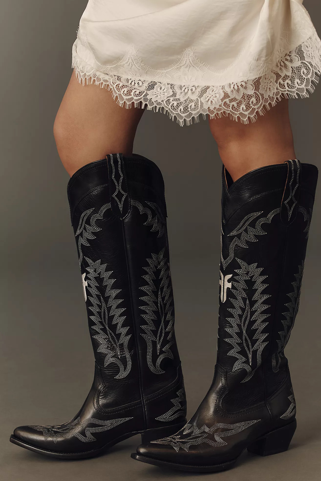 Frye x Anthropologie Sacha Feather Cowboy Boots | Anthropologie (US)