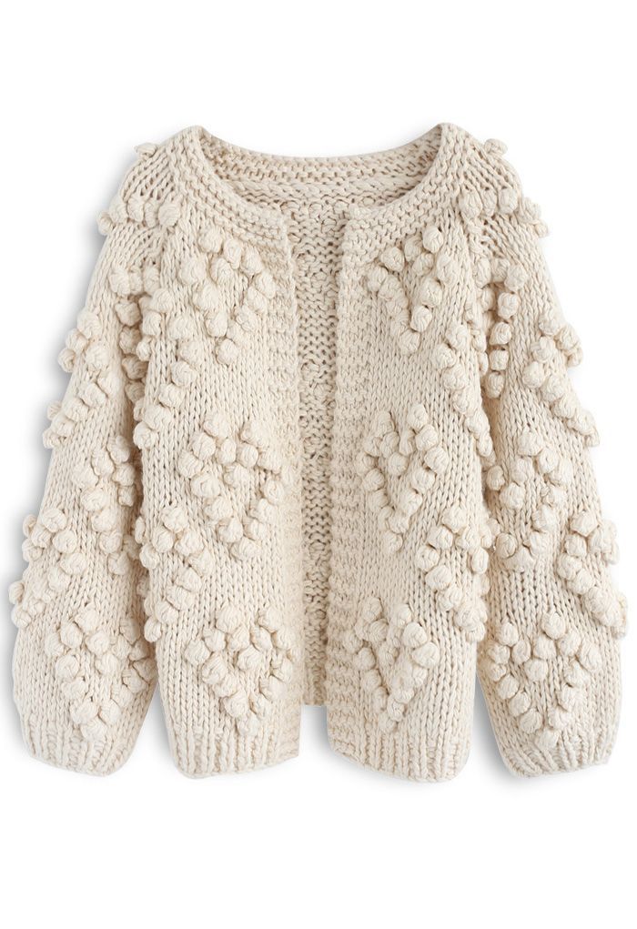 Knit Your Love Cardigan in Ivory | Chicwish