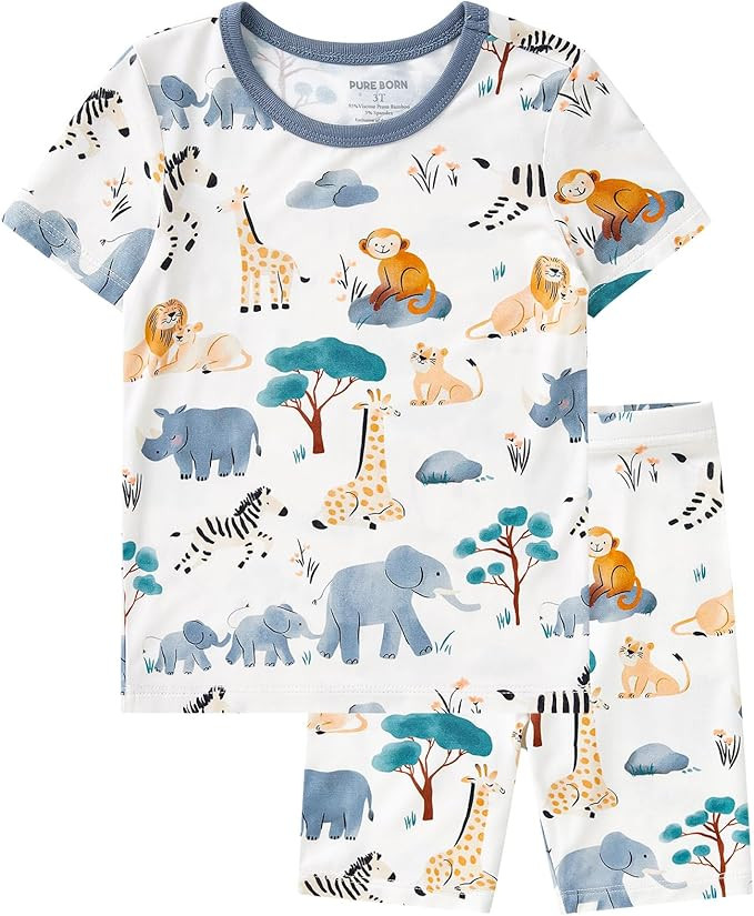 pureborn Baby Toddler Kids Viscose from Bamboo Pajamas Set Pjs 2pcs 18M-8Y | Amazon (US)