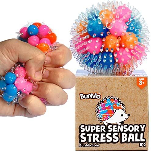 BunMo Hedgehog Stress Balls. 3pc Squishy Stress Ball for Kids - 38 Water Beads. Multi-Color Stres... | Amazon (US)