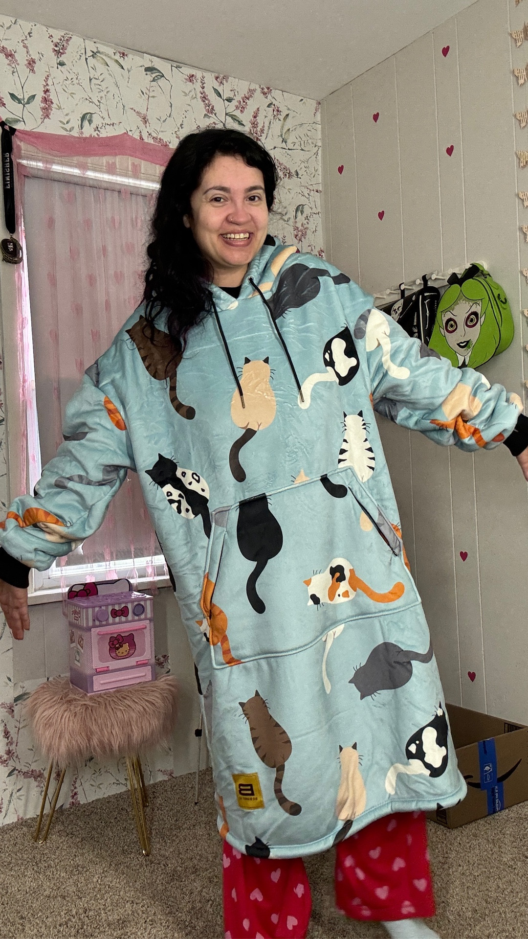 Just about the warmest blanket I could wear & it comes with lots of different designs! 
5’2
Typically a size large 
🐈‍⬛

#LTKootd #LTKmorningroutine #LTKdayinmylife